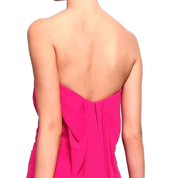 NEW! Halston Heritage Fuchsia Strapless Split Front Maxi Gown Dress - Picture 6 of 13